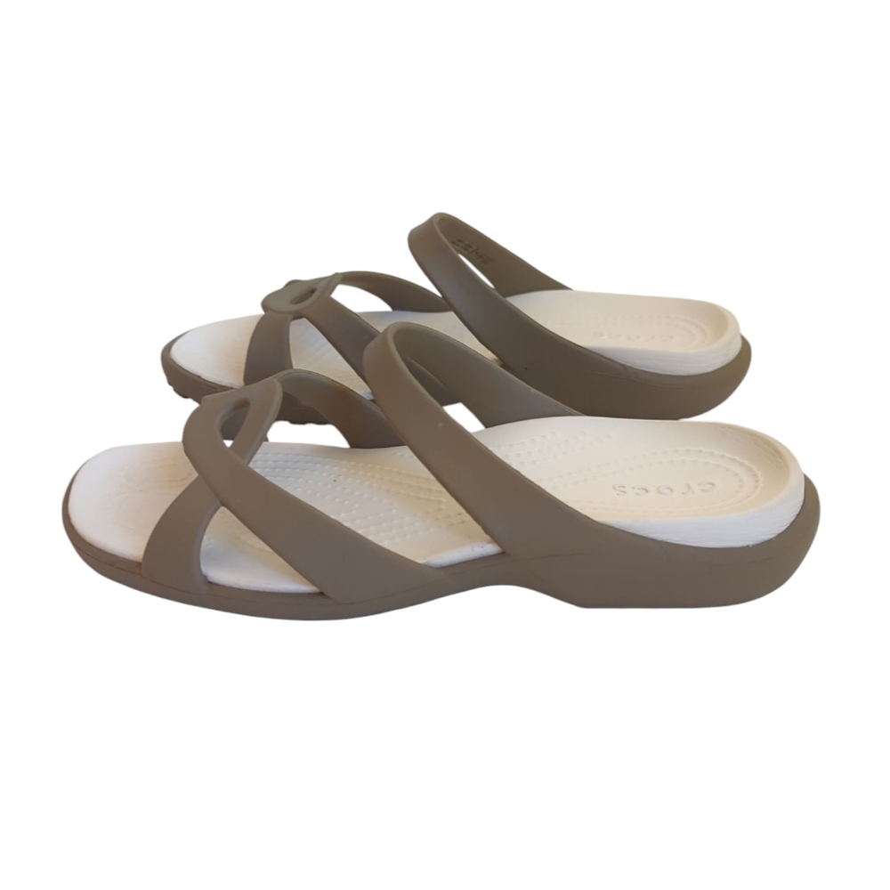 Crocs Meleen Twist Lightweight Summer Sandals 8 Taupe - Picture 5 of 16